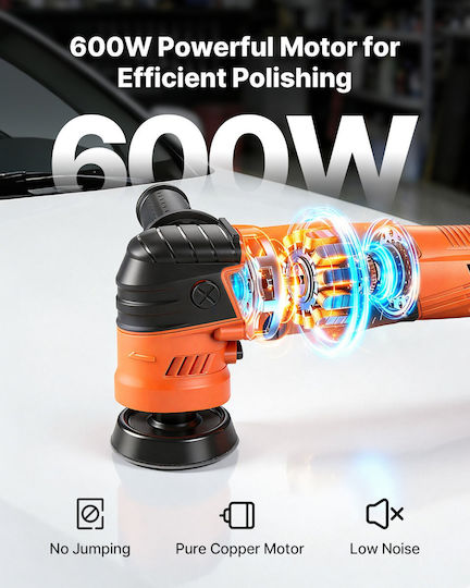 Vevor Περιστροφικός Αλοιφαδόρος 600W με Ταχύτητα 1000-4500rpm & Ρύθμιση Στροφών