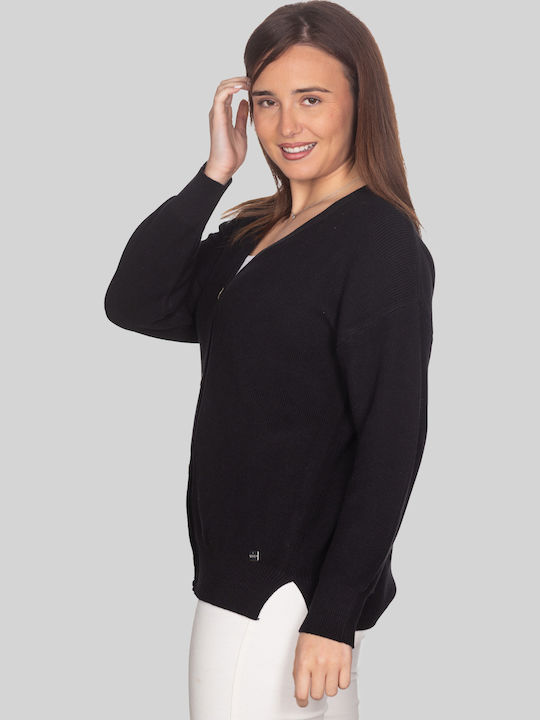 Women's Cardigan with Buttons Black