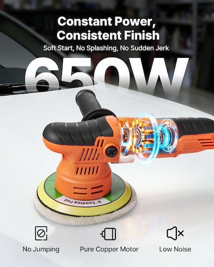 Vevor Έκκεντρος Αλοιφαδόρος 650W με Ταχύτητα 2000-6800rpm