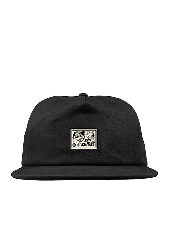 Dudes Factory Label Structured 5 Panel Jockey Black Dudes Size One Size