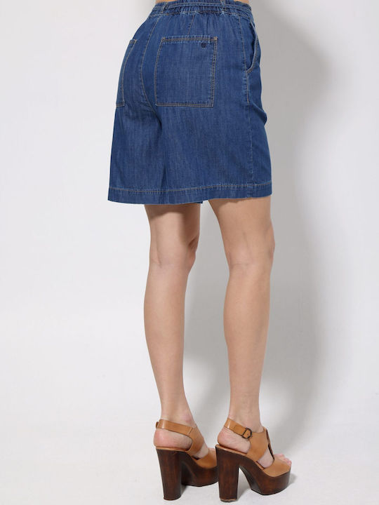 Damen Bermudas Jean Blau