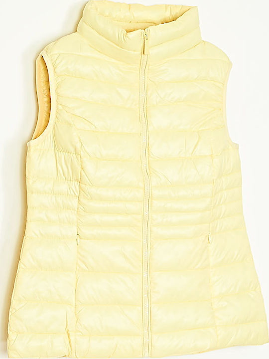 Damen Ärmelloses Jacke Für Frühling - Herbst Gelbe