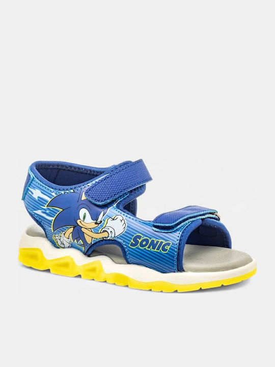 Kids' Anatomic Sandals with Hoop & Loop Closure & Lights Blue