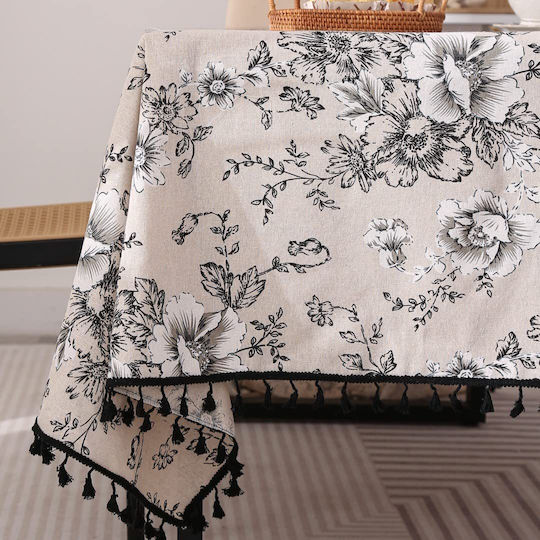 FRIPIA Linen Black Tablecloth 150x220cm