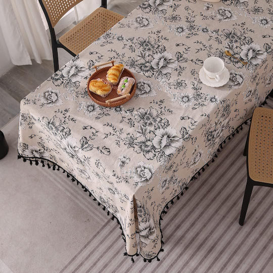 FRIPIA Linen Black Tablecloth 150x220cm