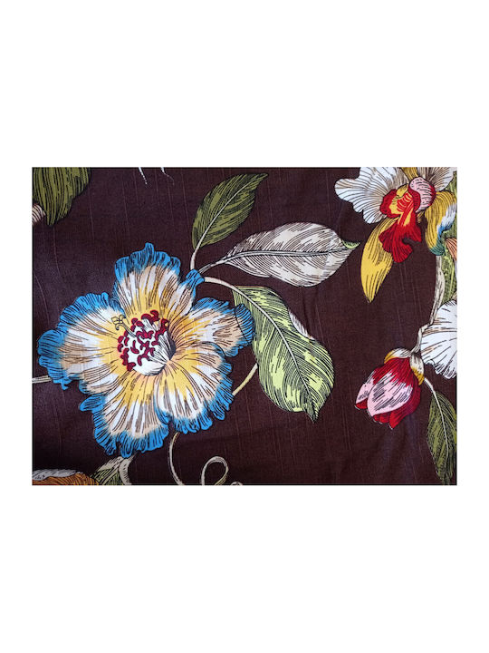 FRIPIA Leinen Tischdecke mit Spitze Braune 140x250cm