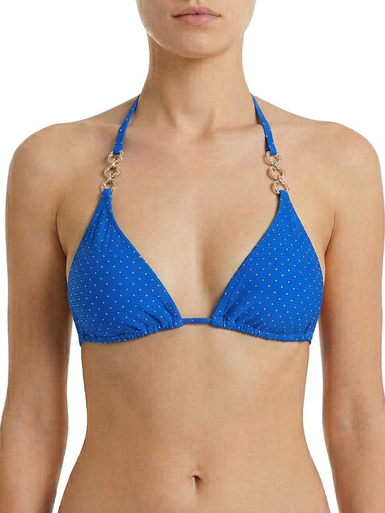 Bonito Bikini-Set Brasilianisches Dreieck Top Goldene Punkte Blau Bonito Bikini-Set Brasilianisches Dreieck Top Goldene Punkte Blau