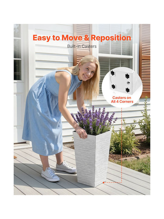 Vevor Set of 2 White Plastic Planter Boxes