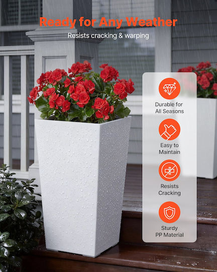 Vevor Set of 2 White Plastic Planter Boxes