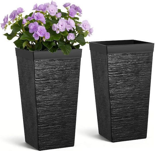 Vevor Set of 2 Black Plastic Planter Boxes