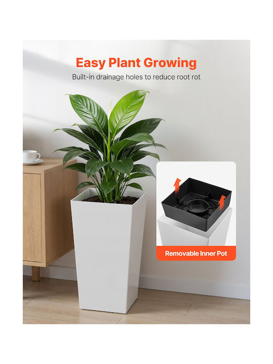Vevor Set of 2 White Plastic Planter Boxes