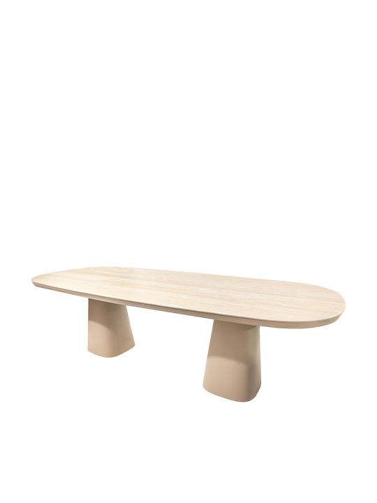 Garten- und Terrassentisch mit Keramik-Oberflächenfarbe Beige 260x75cm