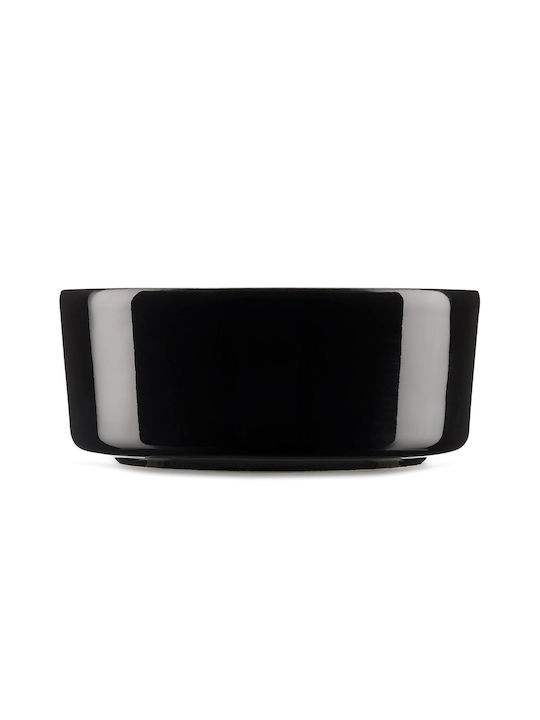 Round Black Porcelain Serving Bowls Diameter 15cm 2 Pieces