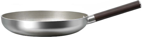 Cheffinger Non-stick Frying Pan 24cm Induction Wood Effect Handle Silver