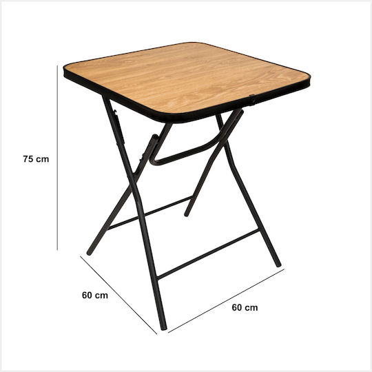 Flexy Kitchen Table Collapsible Metal Black 60x60x75cm