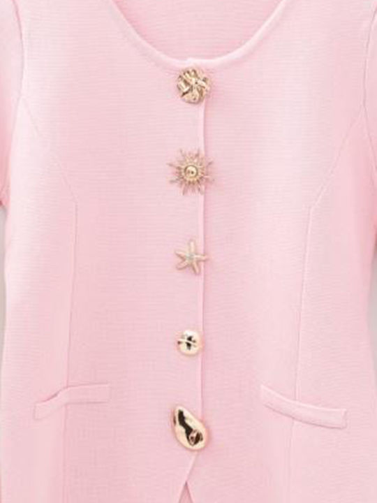 Cuca Women's Waisted Blazer Pink