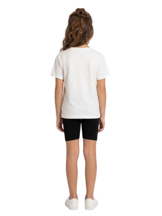 Kids Set with Leggings Summer 2 Pieces White-Black