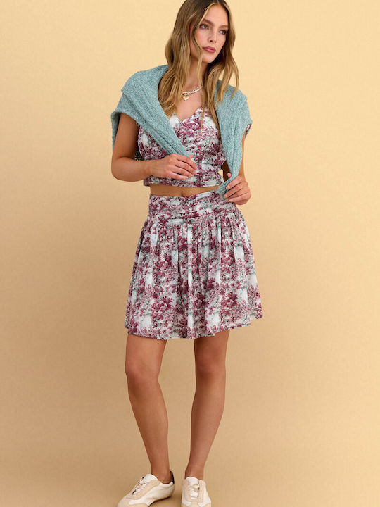 Mini Cloche Floral Multicolour Skirt
