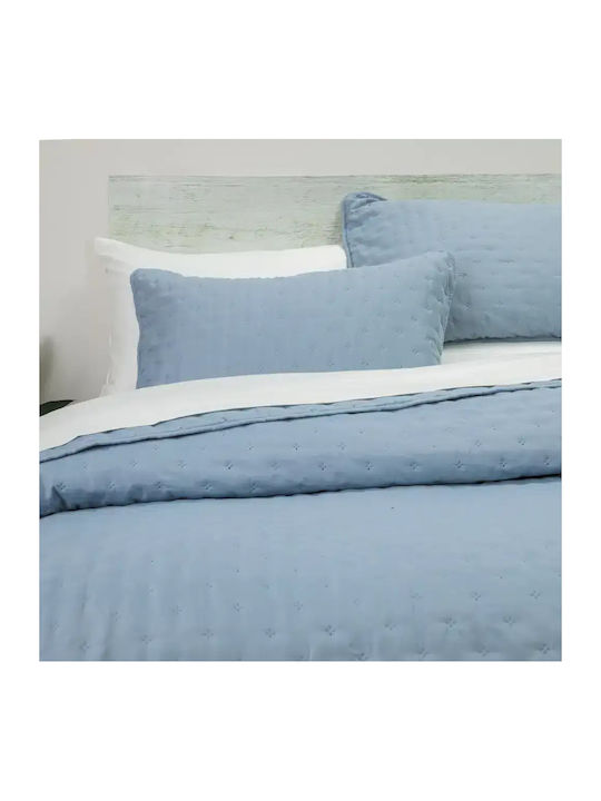 Borea Set Coverlet Double Polyester Sky Blue 220x240cm