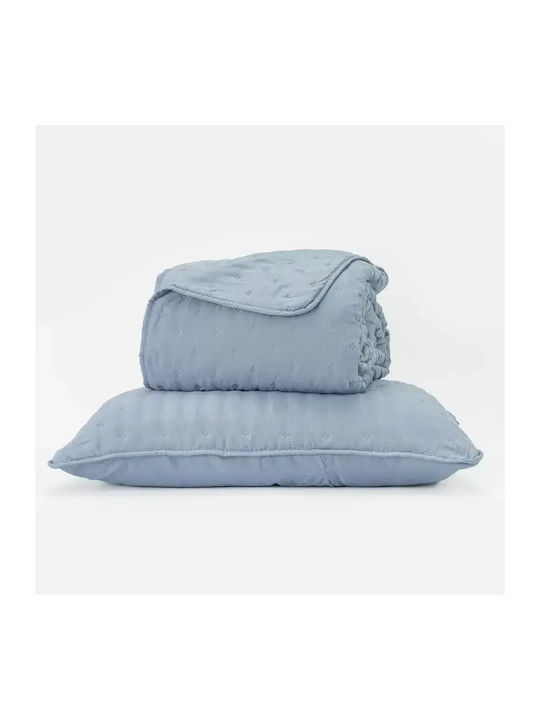 Borea Set Coverlet Double Polyester Sky Blue 220x240cm
