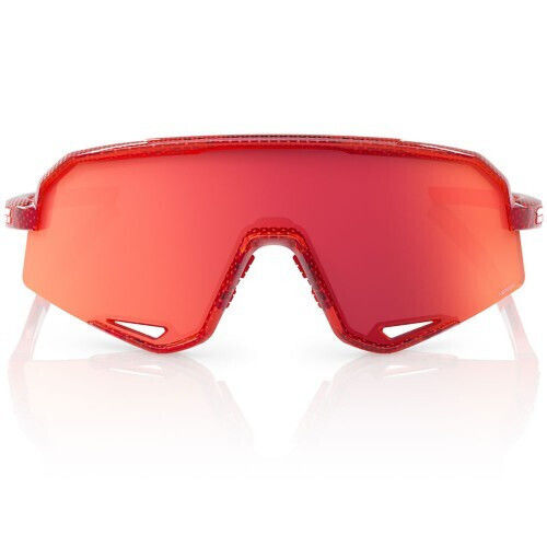 100% Cycling Glasses Slendale with Red Frame and Mirror Photochromic Lenses
