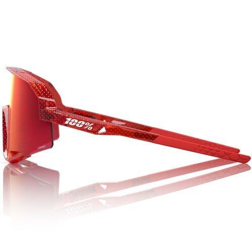 100% Cycling Glasses Slendale with Red Frame and Mirror Photochromic Lenses