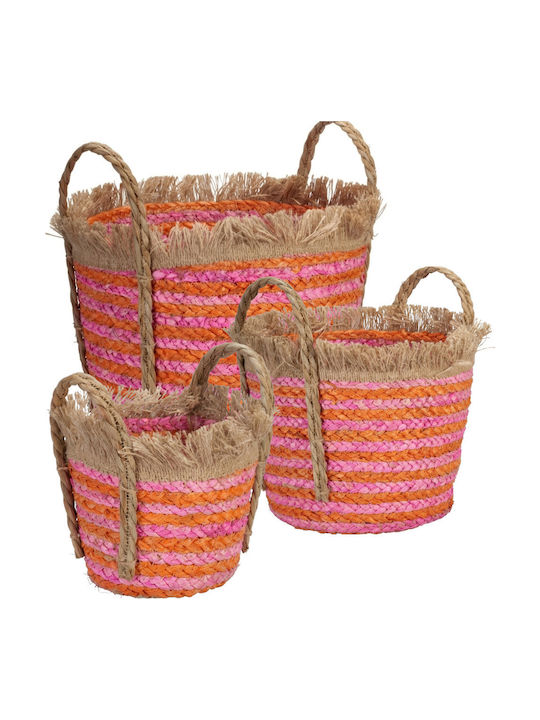 Dekoratives Korbweidenkorb mit Griffen Rosa 34x26cm
