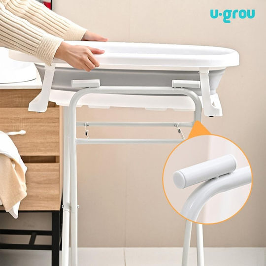 U-Grow Μπανιέρα Μωρού με Βάση με Θερμόμετρο Λευκή