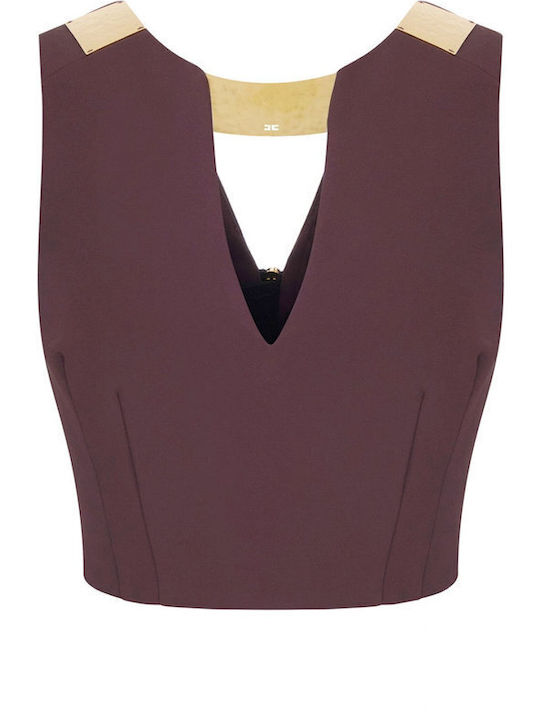 Damen Crop Top Braun