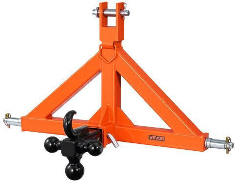 Vevor 3 Point Trailer Hitch 50.8 Mm Receiver 3 Pt Quick Hitch Attachment 3 Trailer Balls Tractor Tow Drawbar Adapter Category 1 Kubota Mahindra Ford Yanmar John Deere Massey Ferguson