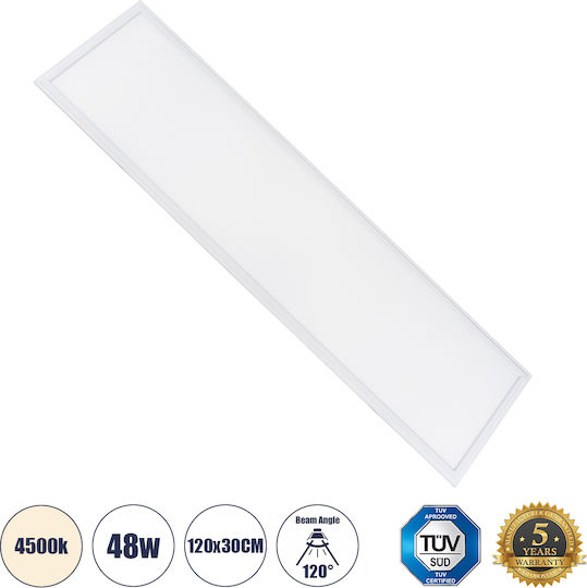 GloboStar Recessed LED Panel 48W with Natural White Light 4500K 2pcs