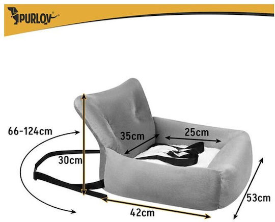 Purlov Scaun Auto Impermeabil pentru Câine Gri