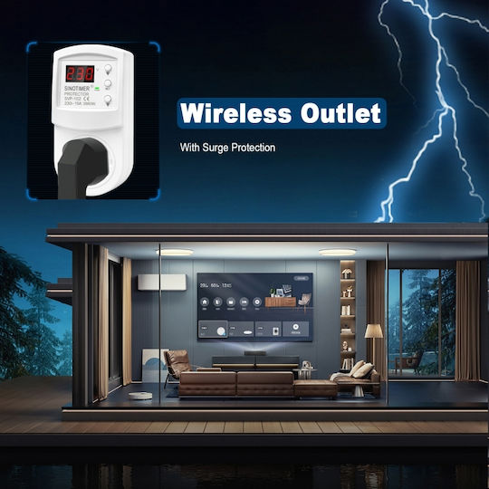 Sinotimer Svp-102 Smart Socket Voltage Protection 230v 16a 3680w Led Display Automatic Overvoltage Undervoltage Adjustment