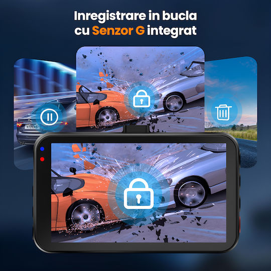 Set Camera DVR Auto 1440P Cu Ecran 3 Wi-Fi & Cameră Video Spate