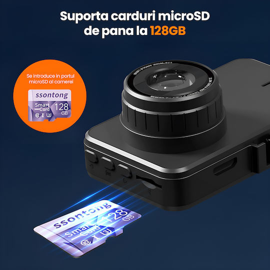 Set Camera DVR Auto 1440P Cu Ecran 3 Wi-Fi & Cameră Video Spate