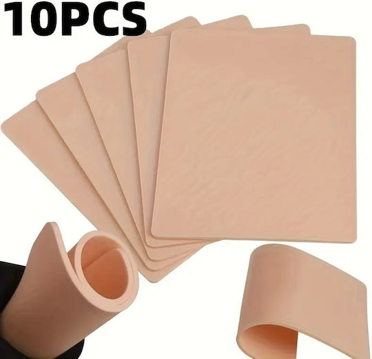 Set 10 Bucăți Piele Artificială Sintetică Pentru Micropigmentare Tatuaje Bej Er D L