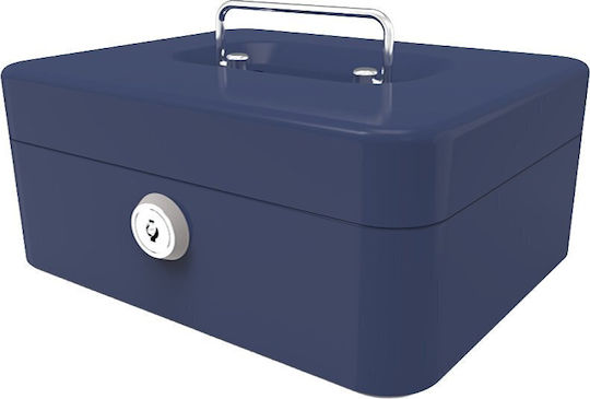 Deli Cash Box with Lock ET503 Blue