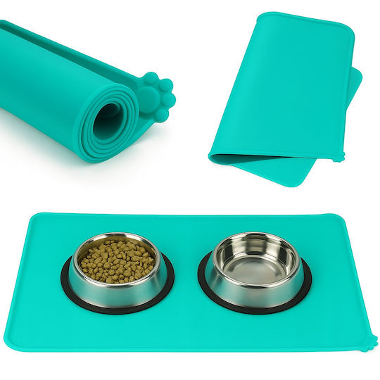 Set de Măsuțe din Silicon pentru Câine 48cm în Culoare Turcoaz