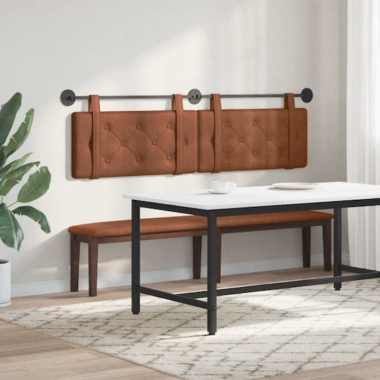 vidaXL Leder Kopfstütze für Betten Braune 170x55cm