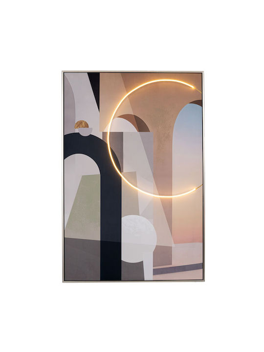 Painting Circle Led Light Silver Frame 80x120cm Iliadis 92721