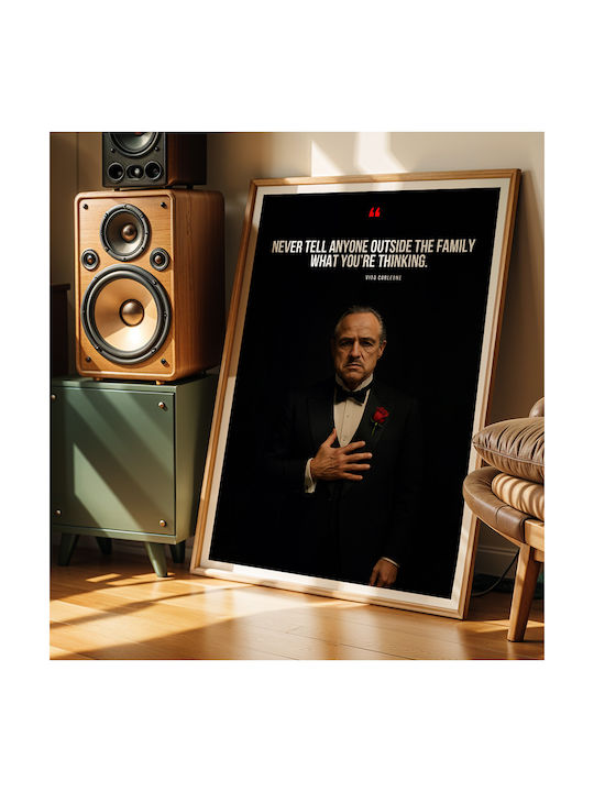 Quote Poster Sharing Thoughts Vito Corleone Pq195 21cm X 30cm Μαύρη Ξύλινη Κορνίζα
