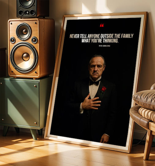 Quote Poster Sharing Thoughts Vito Corleone Pq195 21cm X 30cm Black Wooden Frame