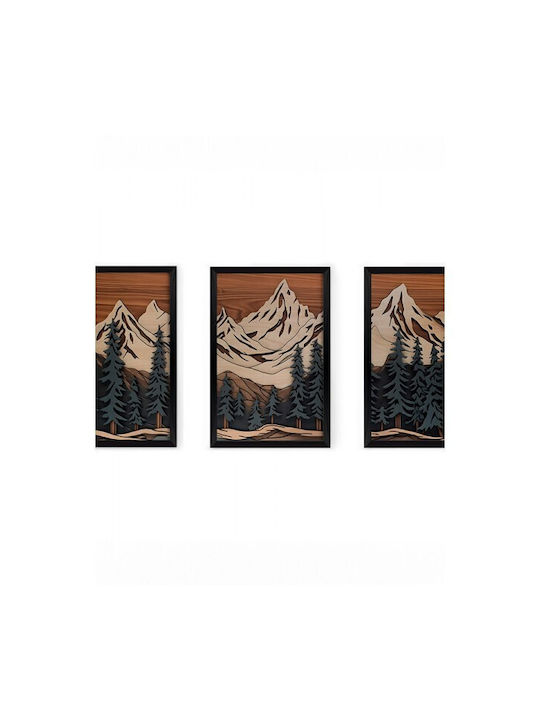 Pakketo Τρίπτυχος Πίνακας Ξύλινος 33x48cm