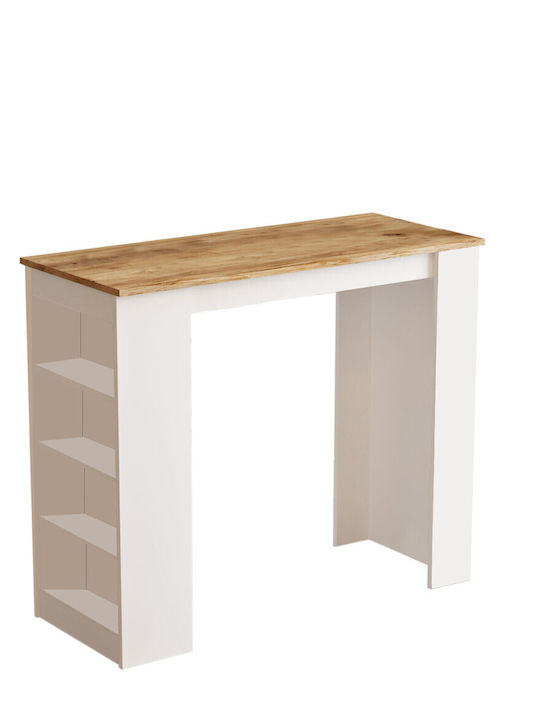 Cocenza Tisch Bar Holz Natural - White 120x51x101cm