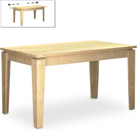 Helmut Esszimmer- und Küchentisch Ausziehbar Natürliche Eichenholz 160+40x90x76cm