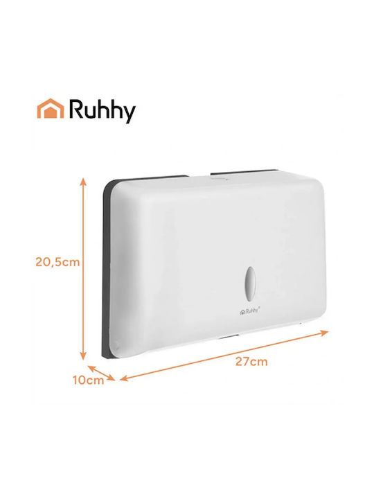 White Wall Mounted Napkin Dispenser Zz Ruhhy Durable Abs 27x20.5cm