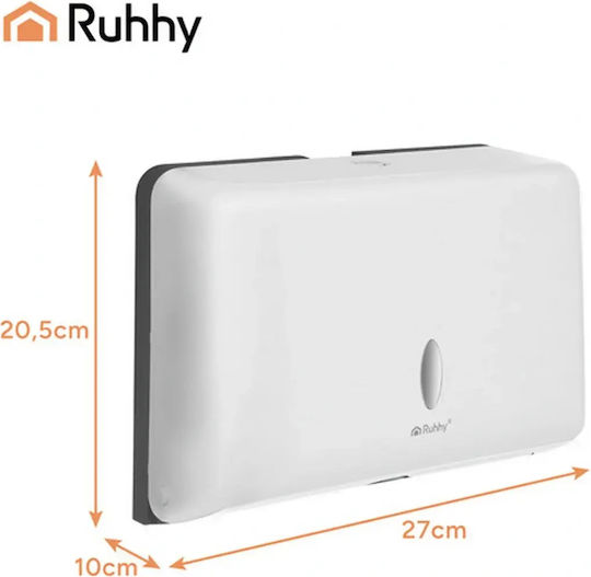 Бял Стенен Държач За Салфетки Zz Ruhhy Издръжлив Abs 27x20.5см