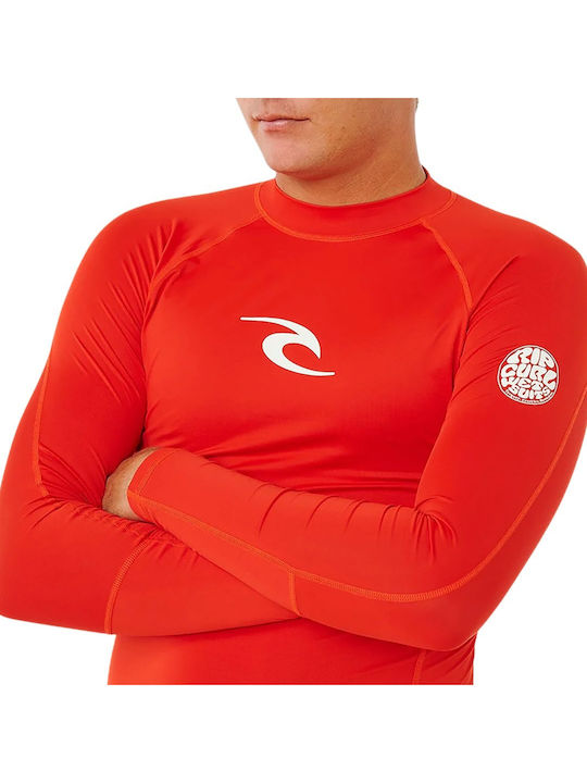 Rip Curl UPF 50 Men Long Sleeve Sun Protection Shirt Red
