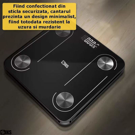 Smart Ζυγαριά 180kg με Bluetooth Μαύρη