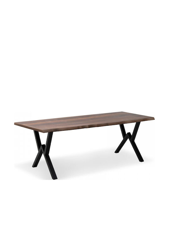 Krista Table Dining Room Wooden with Metal Frame Black 200x110x75cm